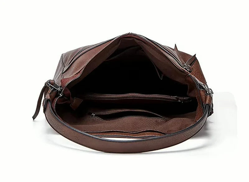 Idil - Bolso Hobo Amplio Estilo Vintage de Cuero