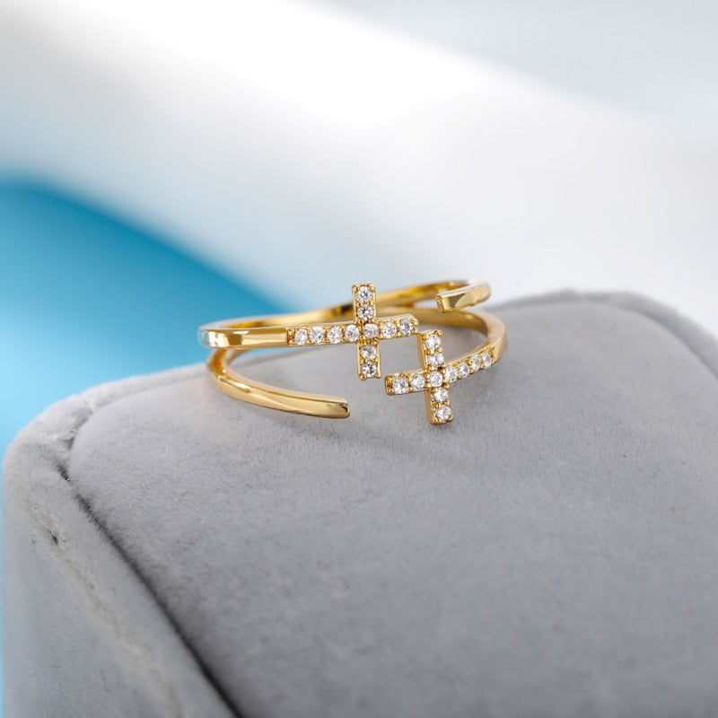 Kinshasa - Bague Ajustable Croix