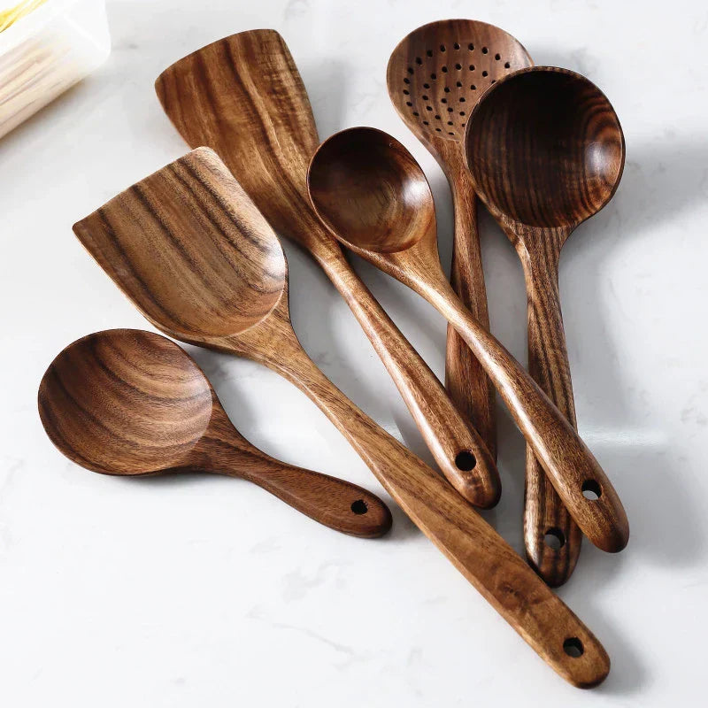Kit Complet d'Ustensiles Pure Bois Naturel
