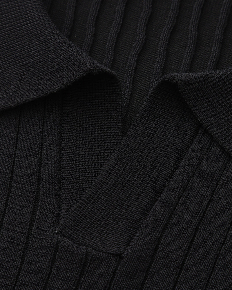 Dimitri - Premium Ribbet Strikket Poloshirt