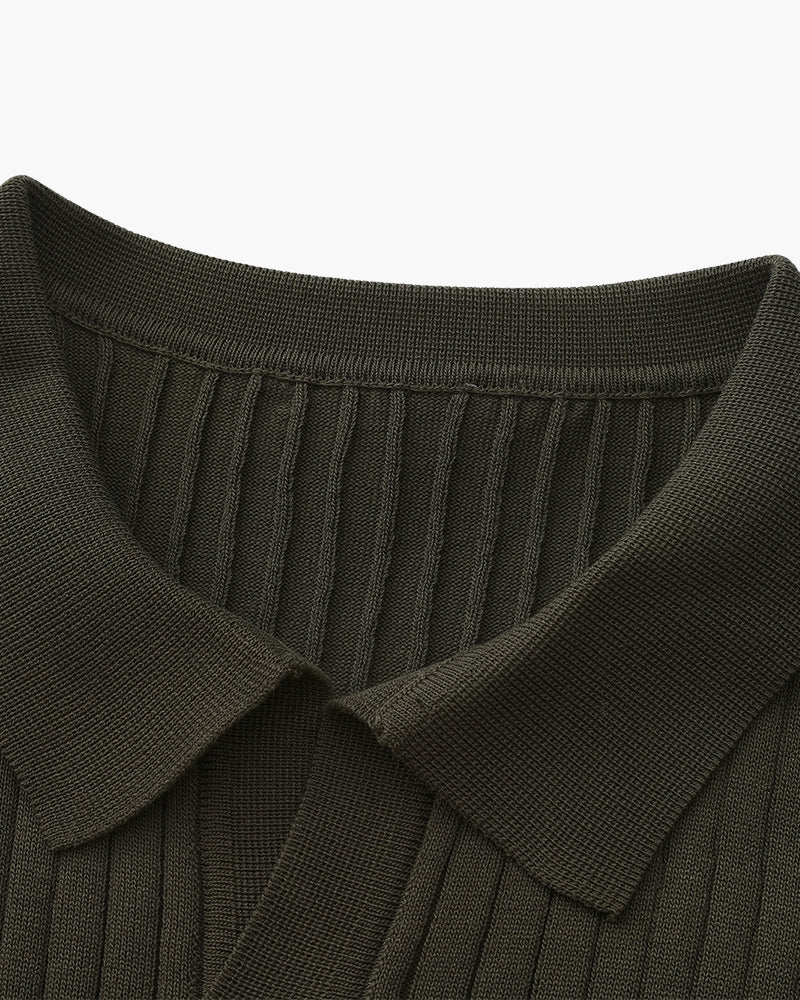 Dimitri - Premium Ribbet Strikket Poloshirt