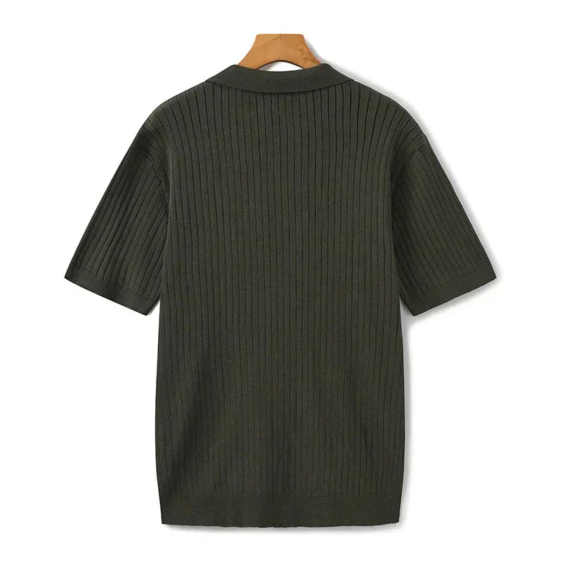 Dimitri - Premium Ribbet Strikket Poloshirt