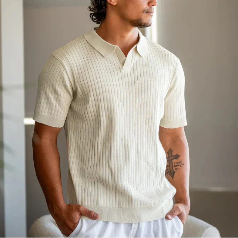Dimitri - Premium Ribbet Strikket Poloshirt