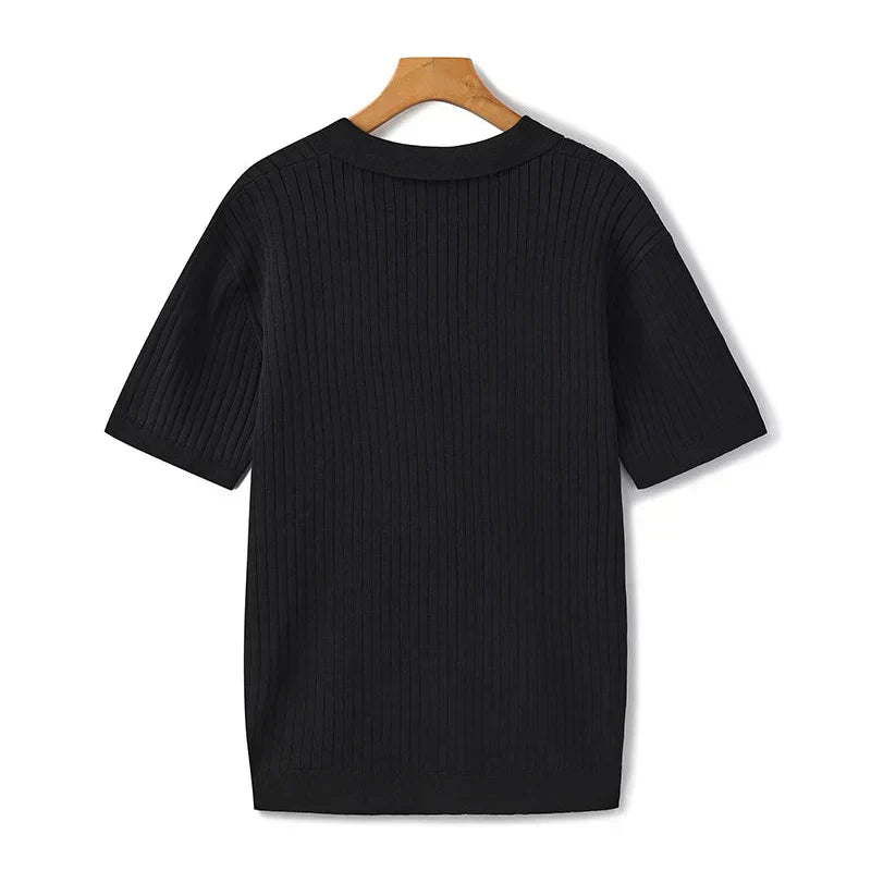 Dimitri - Premium Ribbet Strikket Poloshirt