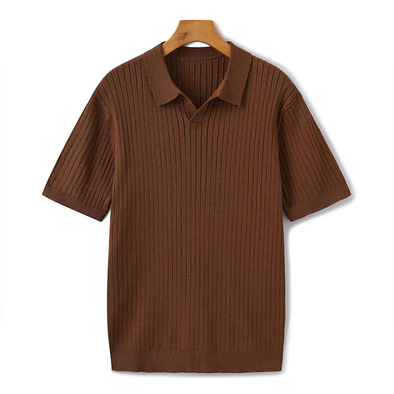Dimitri - Premium Ribbet Strikket Poloshirt