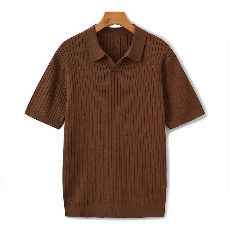 Dimitri - Premium Ribbet Strikket Poloshirt
