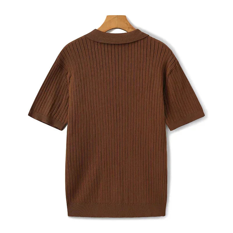 Dimitri - Premium Ribbet Strikket Poloshirt