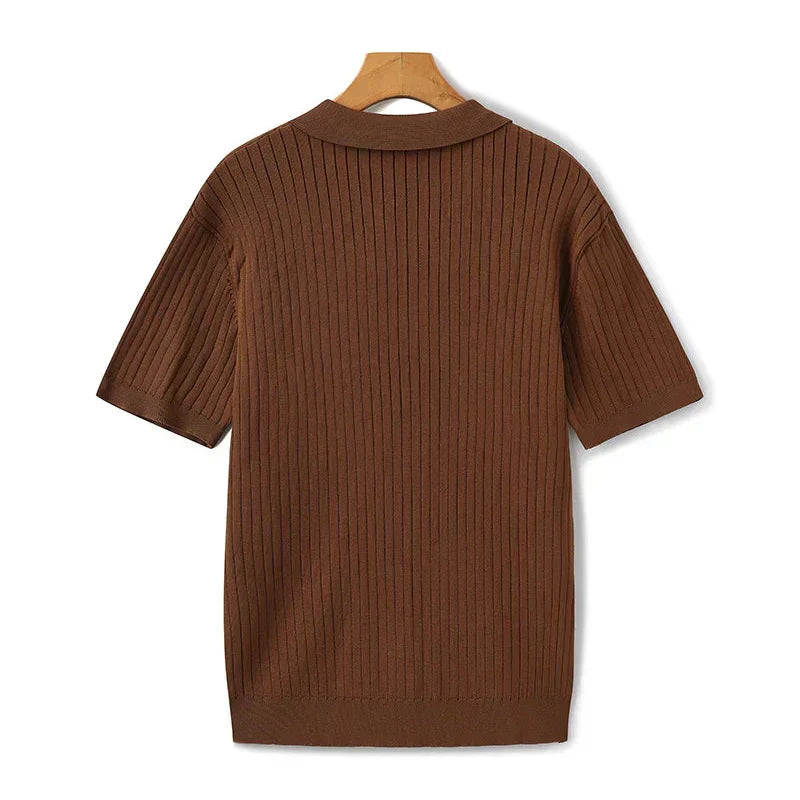 Dimitri - Premium Ribbet Strikket Poloshirt