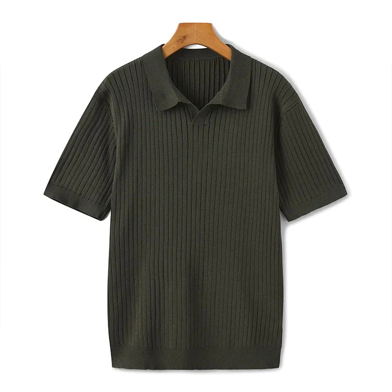 Dimitri - Premium Ribbet Strikket Poloshirt