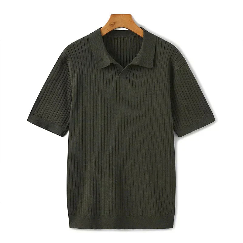 Dimitri - Premium Ribbet Strikket Poloshirt
