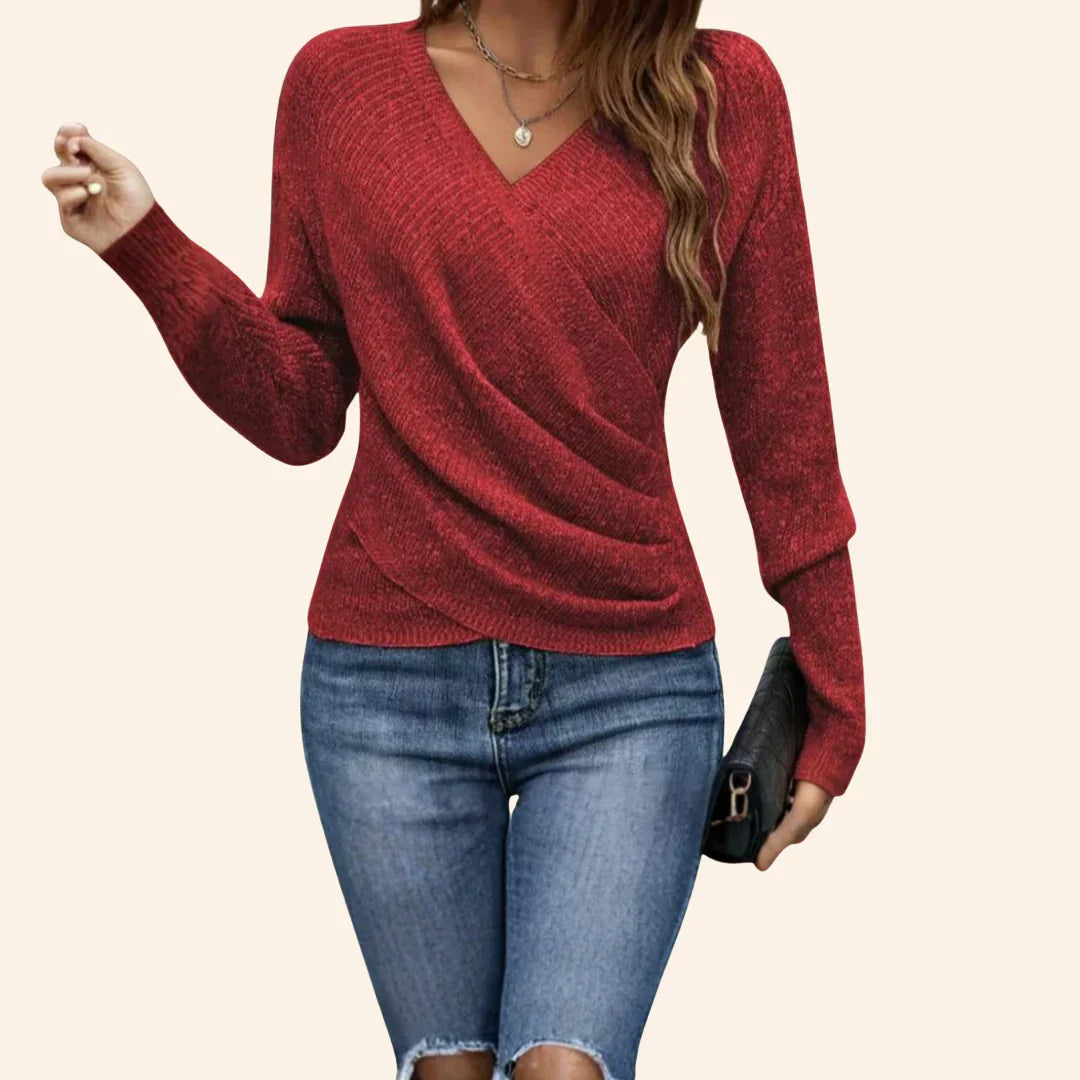 Amalya - Suéter Elegante De Algodón Cruzado
