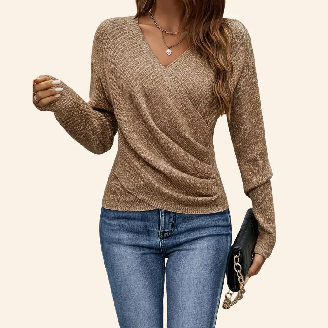 Amalya - Suéter Elegante De Algodón Cruzado