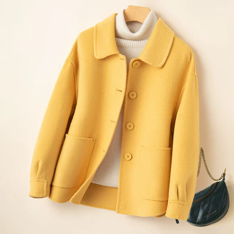 Calista - Elegantní Prémiový Měkký Vlněný Kabát