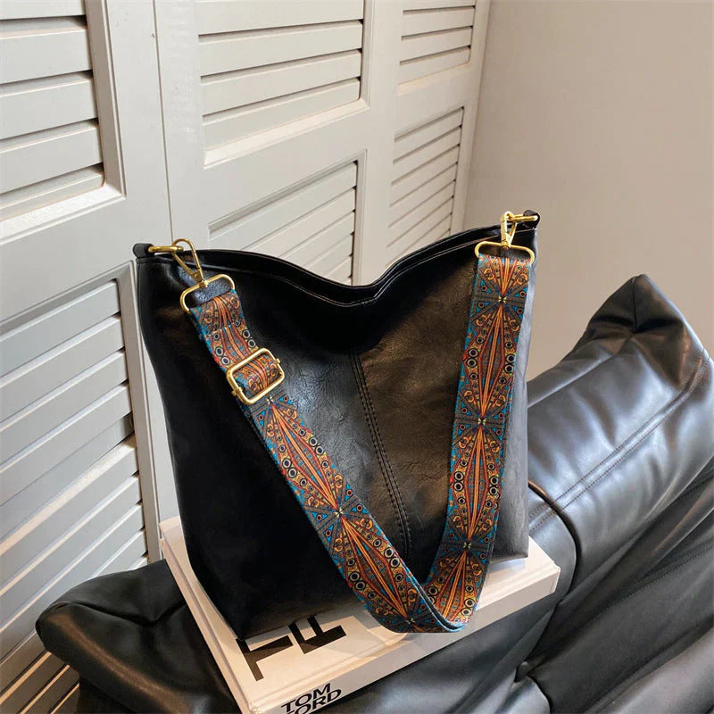 Nasira - Bolso Shopper Vintage de Cuero Premium