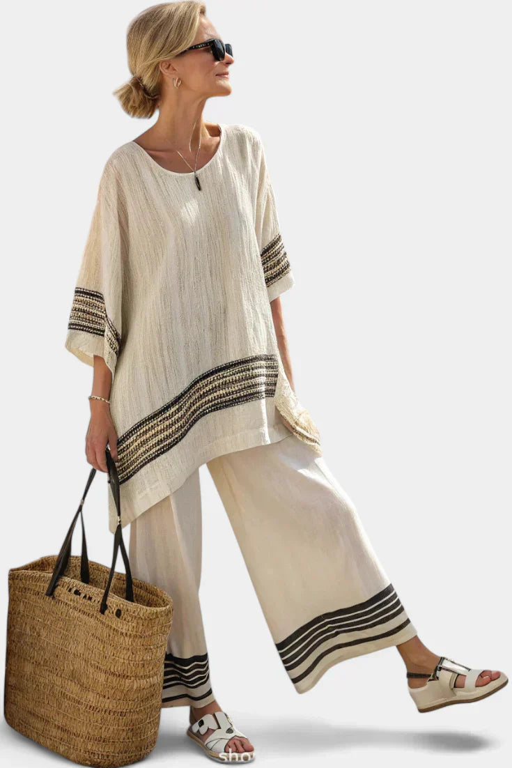 Marija - Boheme Linned Bluse og Bukser