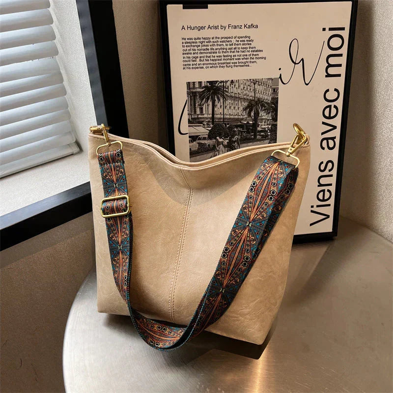 Nasira - Bolso Shopper Vintage de Cuero Premium