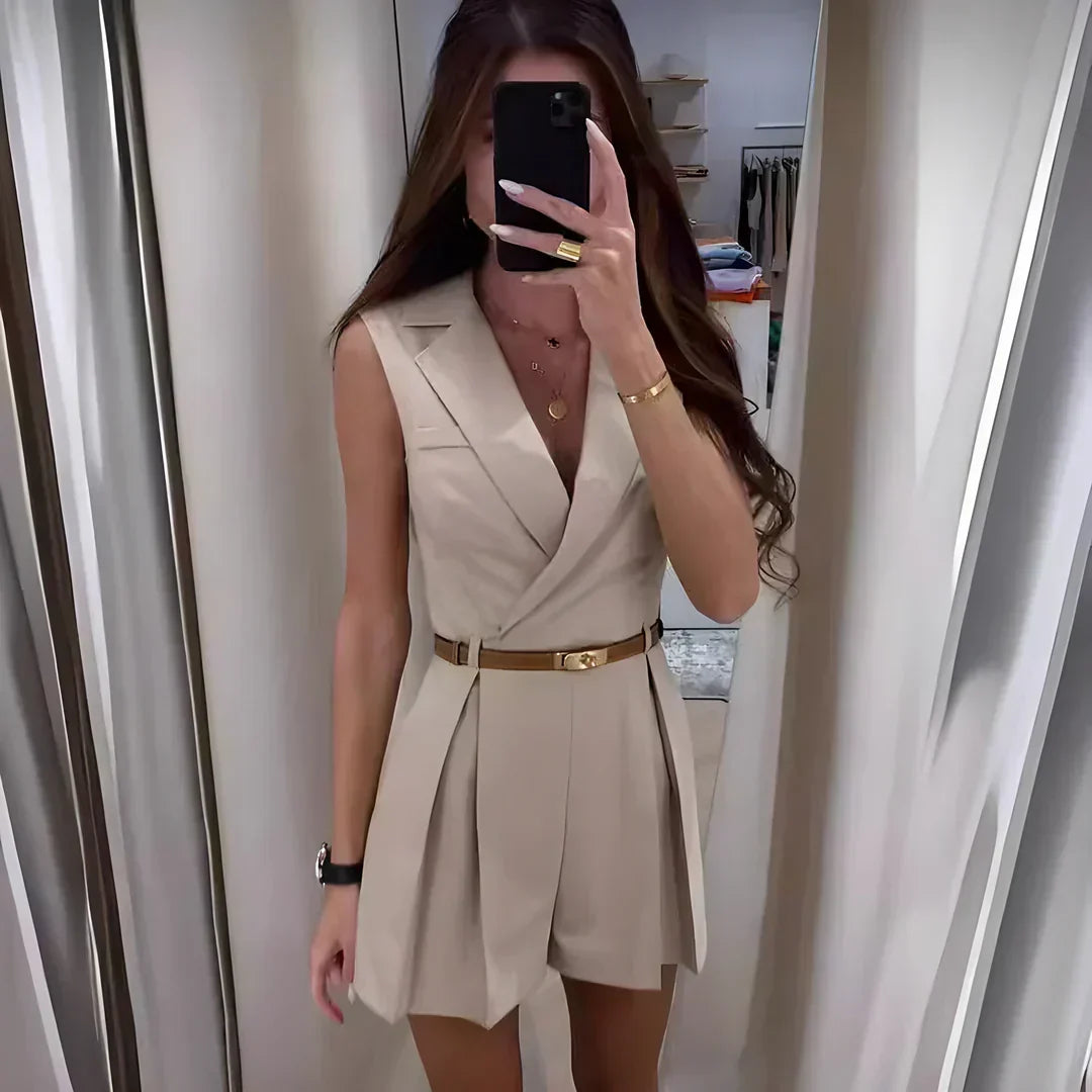 Estelle - Combishort Chic Croisé à Ceinture