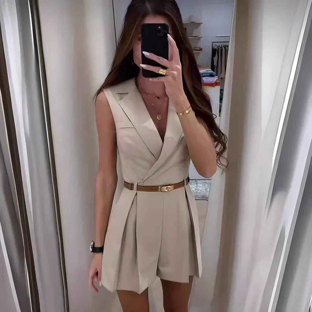Estelle - Combishort Chic Croisé à Ceinture