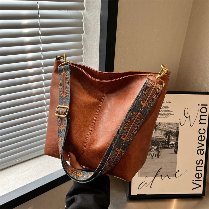 Nasira - Bolso Shopper Vintage de Cuero Premium