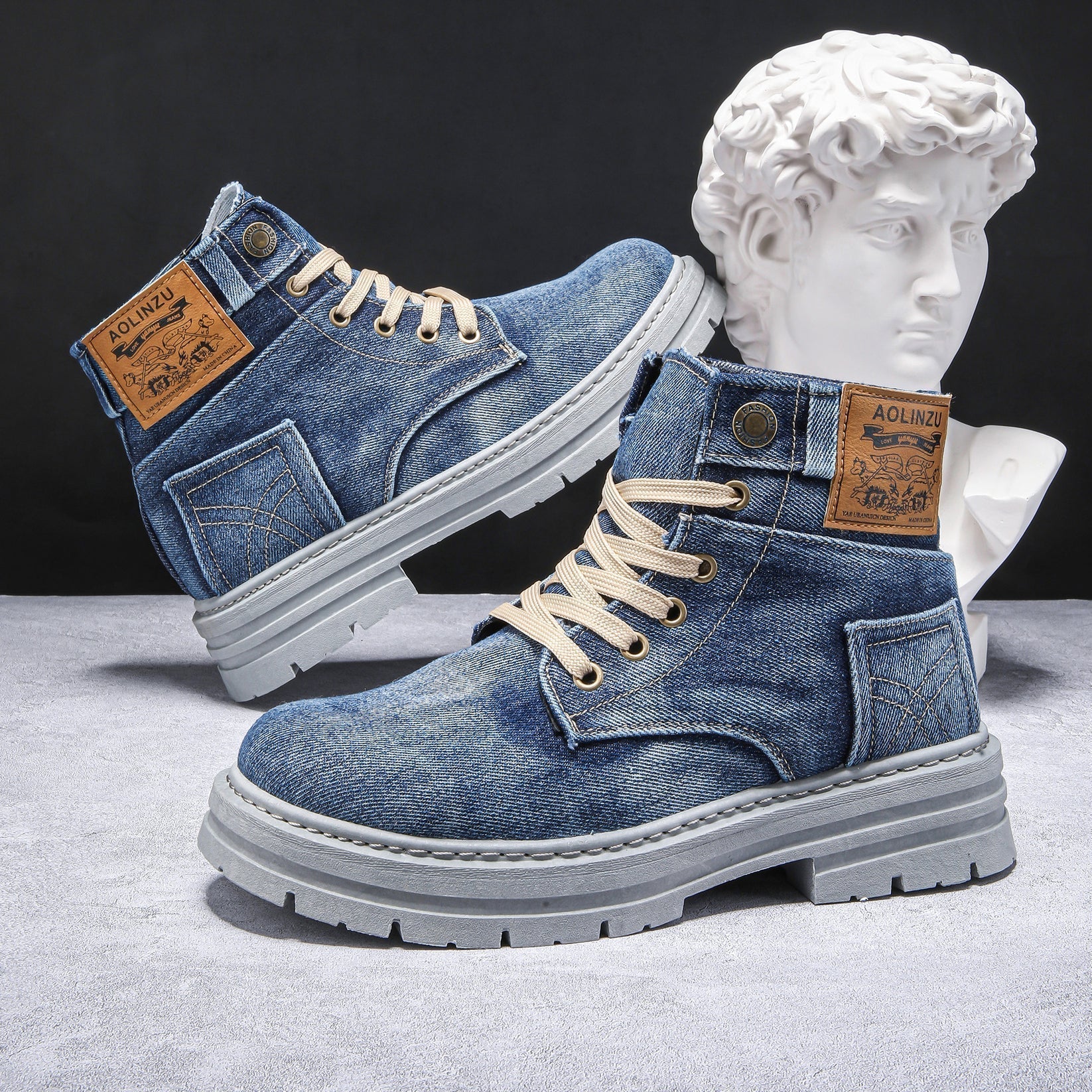 Dolovan - Premium Kvalitets Denim Snørestøvler