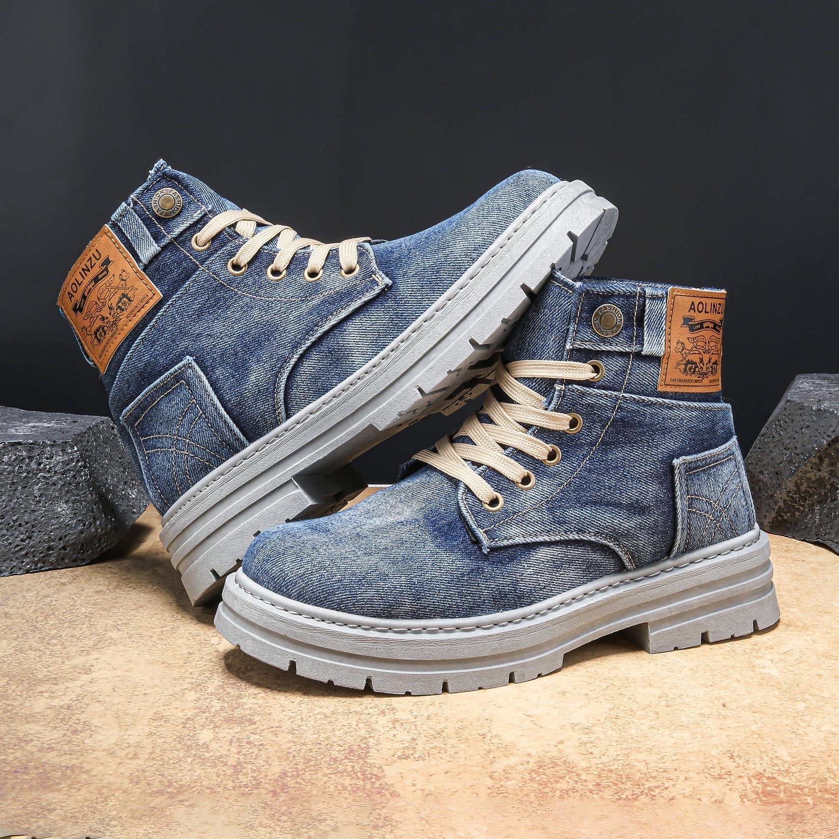 Dolovan - Premium Kvalitets Denim Snørestøvler