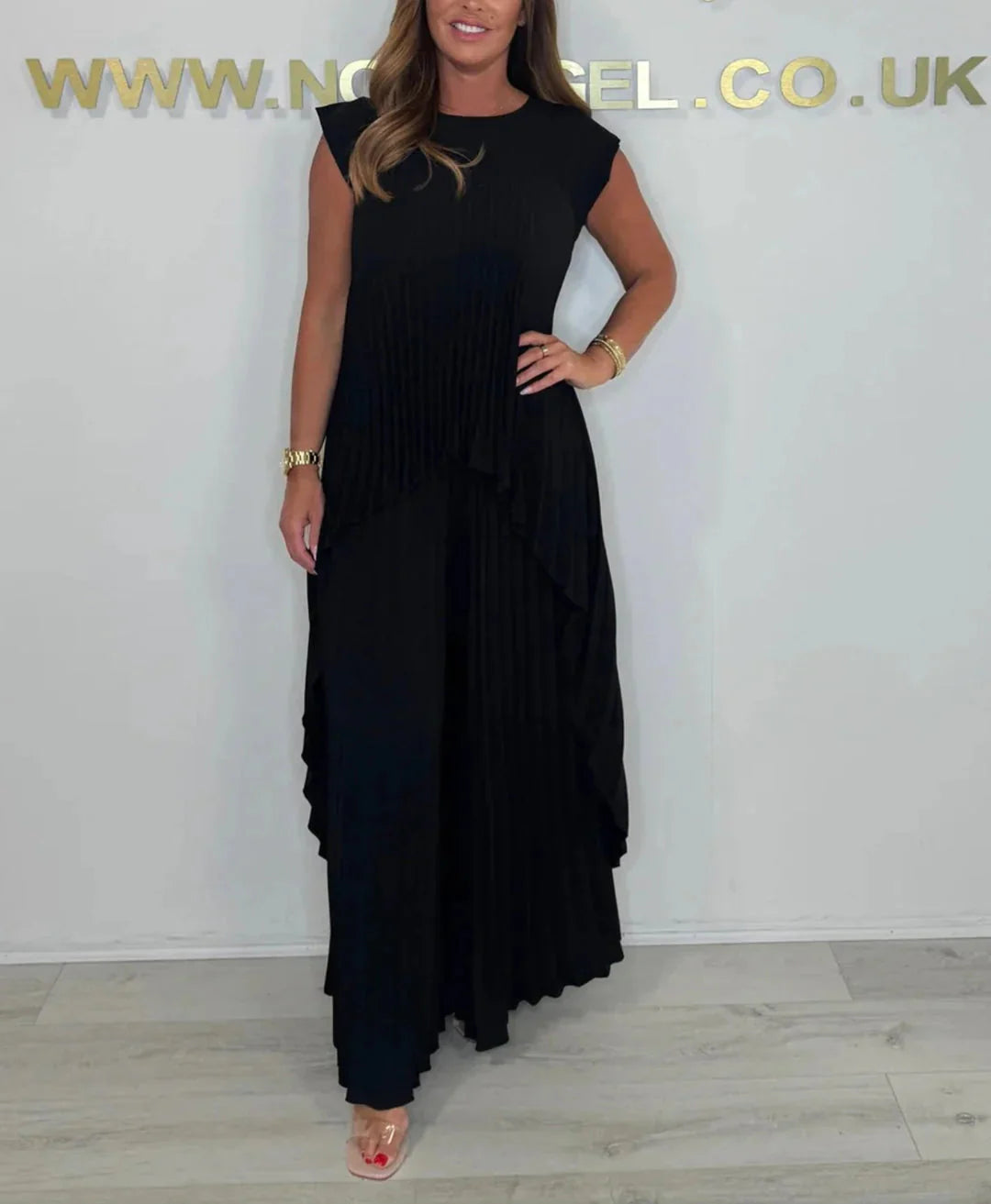 Siana - Chic Pleated 2pcs Set