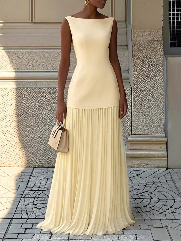 Jannat - Vestido Maxi Sofisticado con Bajo Plisado
