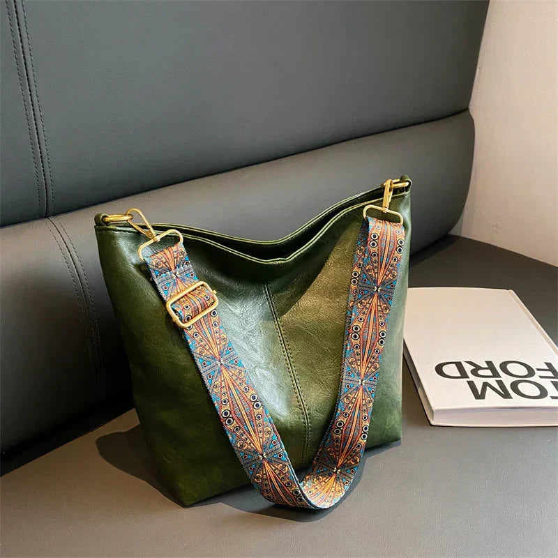 Nasira - Bolso Shopper Vintage de Cuero Premium