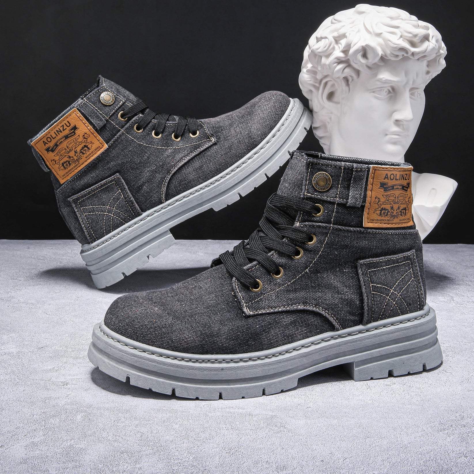 Dolovan - Premium Kvalitets Denim Snørestøvler