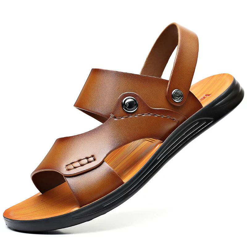 Zakaria - Sandalias de Cuero Genuino Lisas y Chic