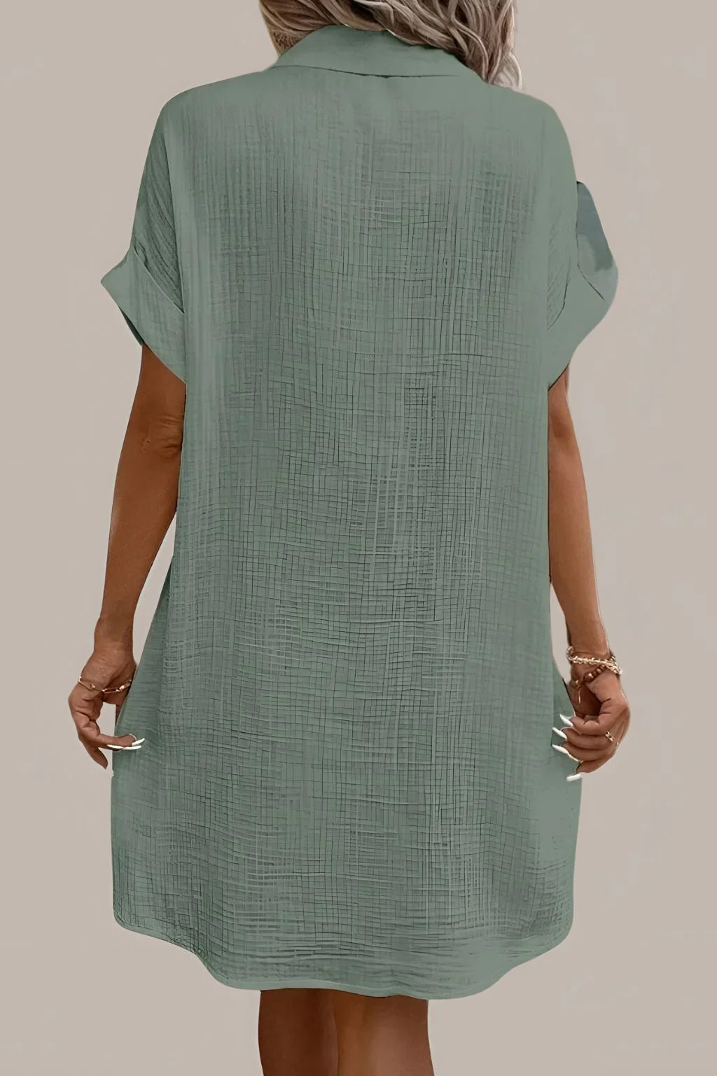 Manel - Elegantné Priedušné Košeľové Šaty s Gombíkmi
