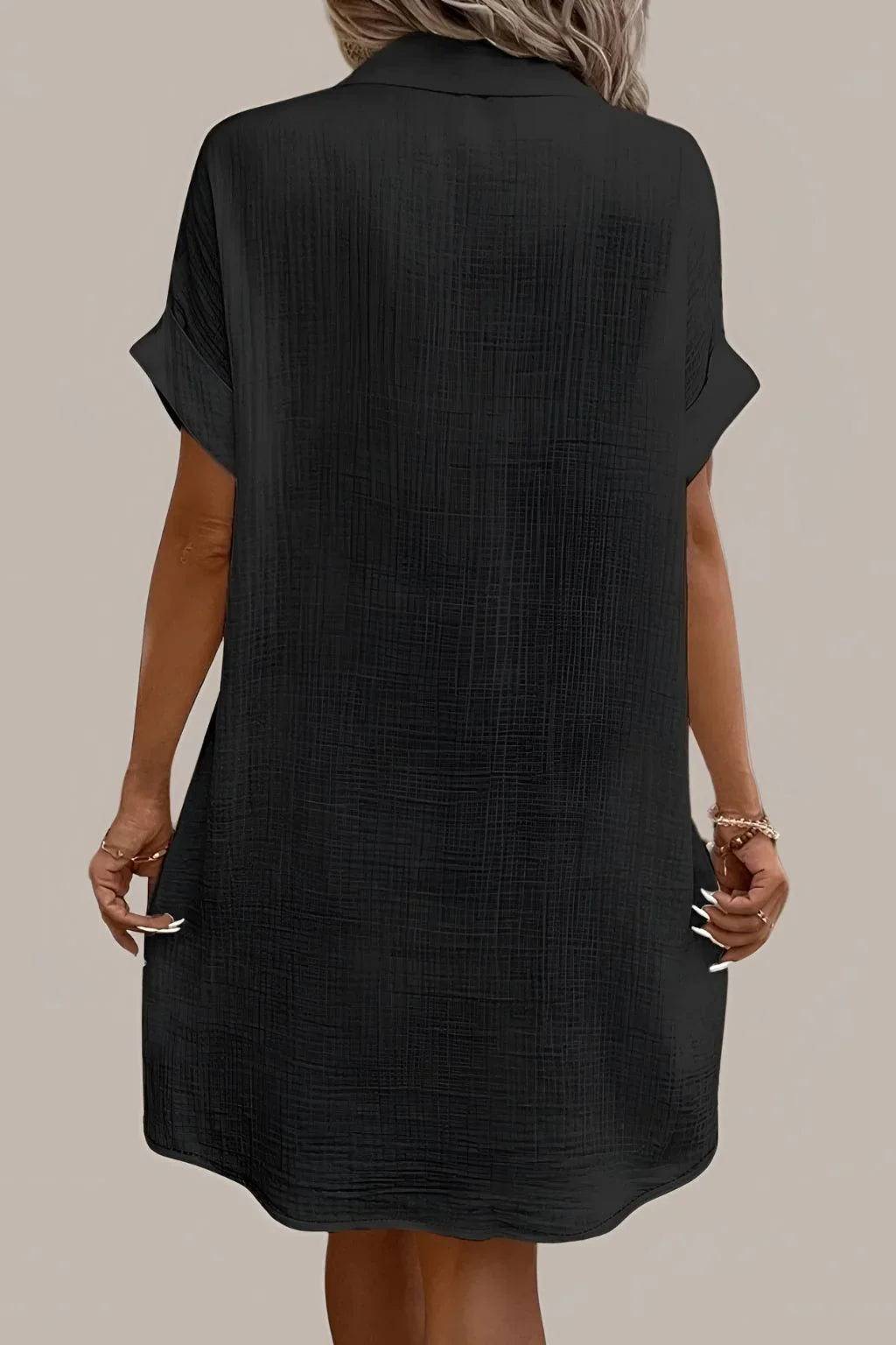 Manel - Elegantné Priedušné Košeľové Šaty s Gombíkmi