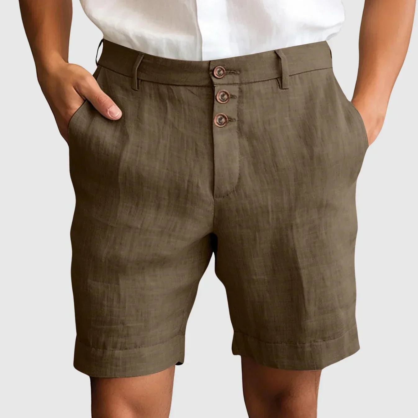 Adrian - Elegant Fine Linen & Cotton Shorts