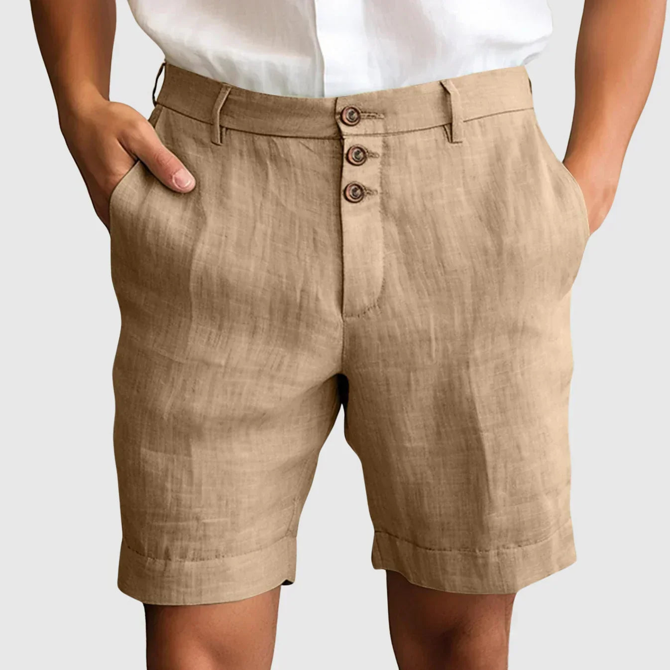 Adrian - Elegant Fine Linen & Cotton Shorts