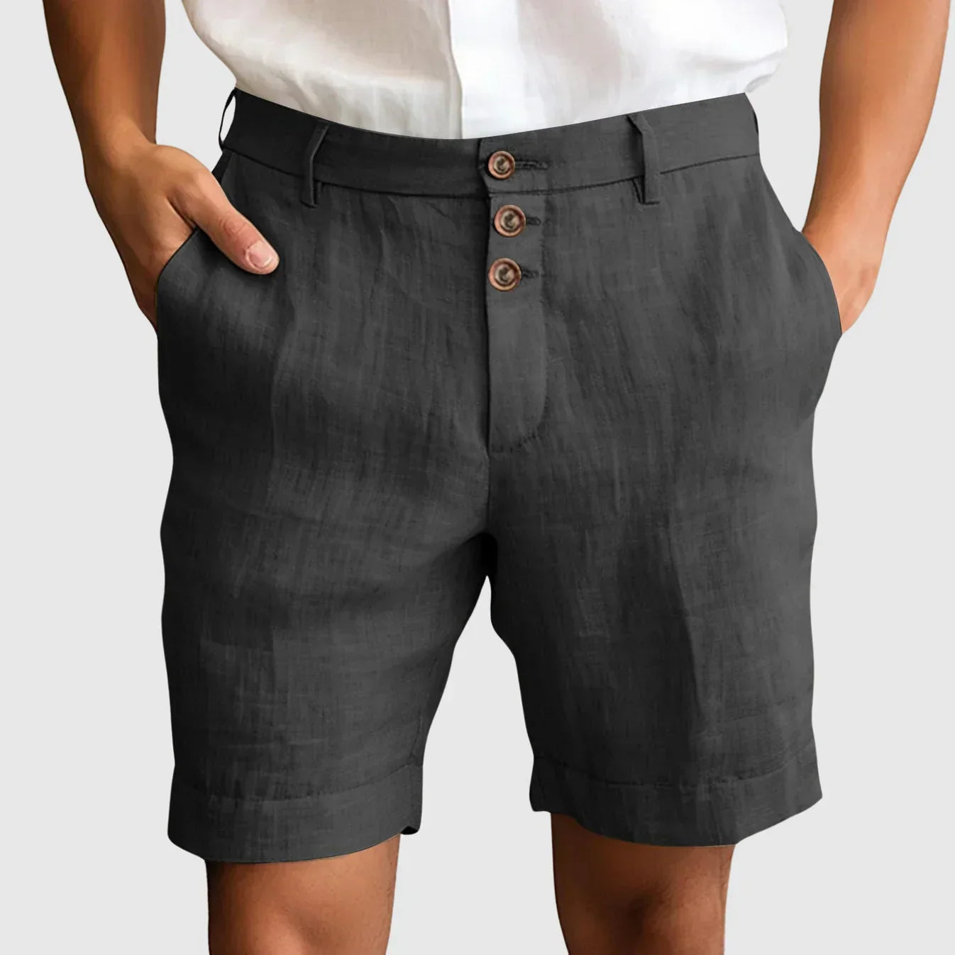 Adrian - Elegant Fine Linen & Cotton Shorts