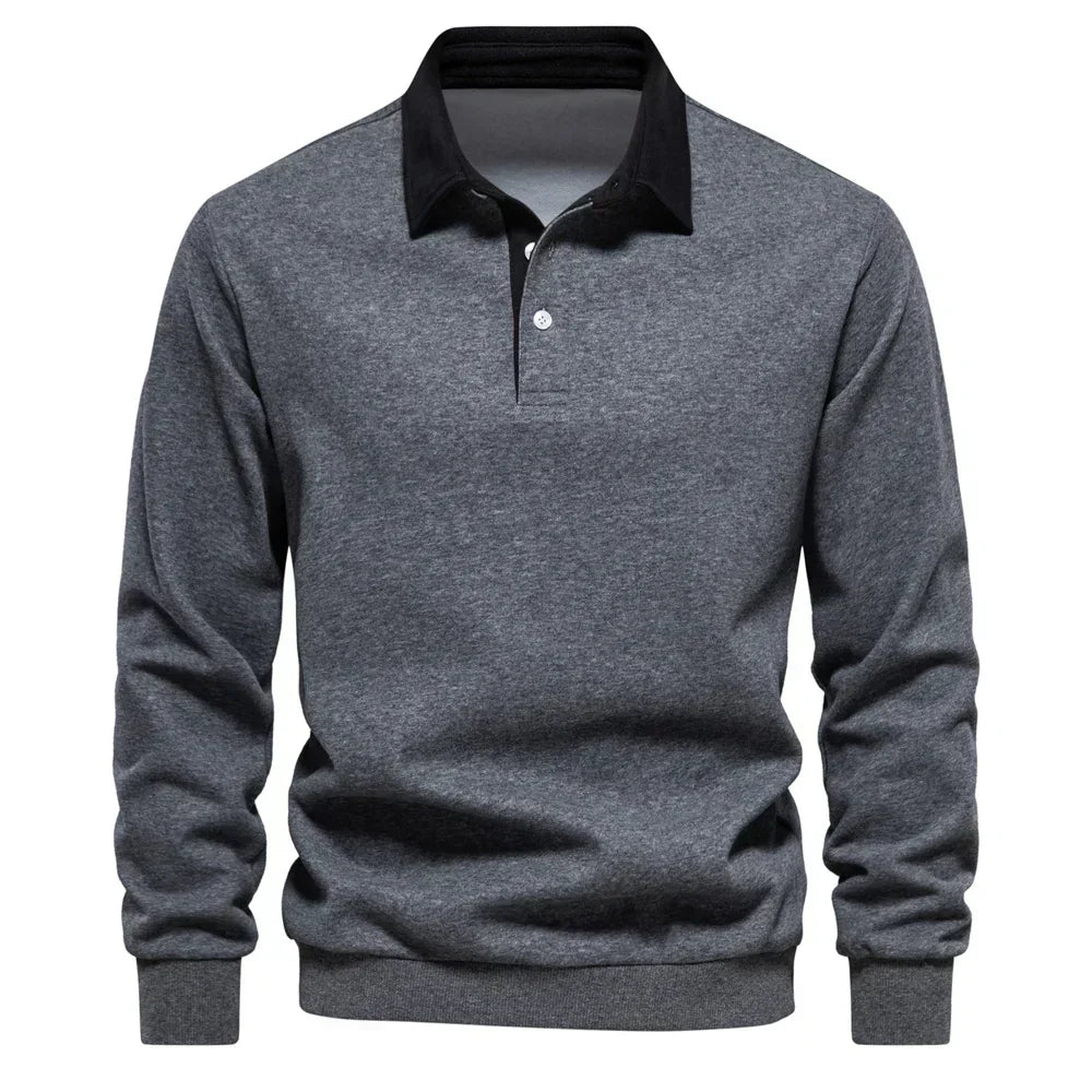 Laurent - Elegantný Zapínací Polo Sveter s Golierom