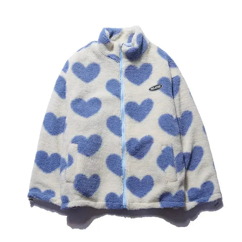Lana - Veste Polaire Réversible à Cœurs