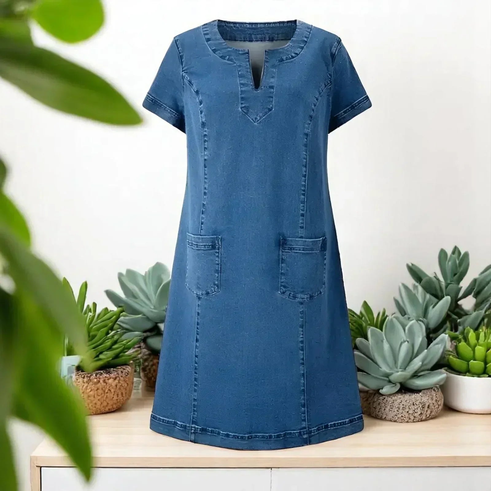 Sabine - Blød og Slidstærk Denimkjole