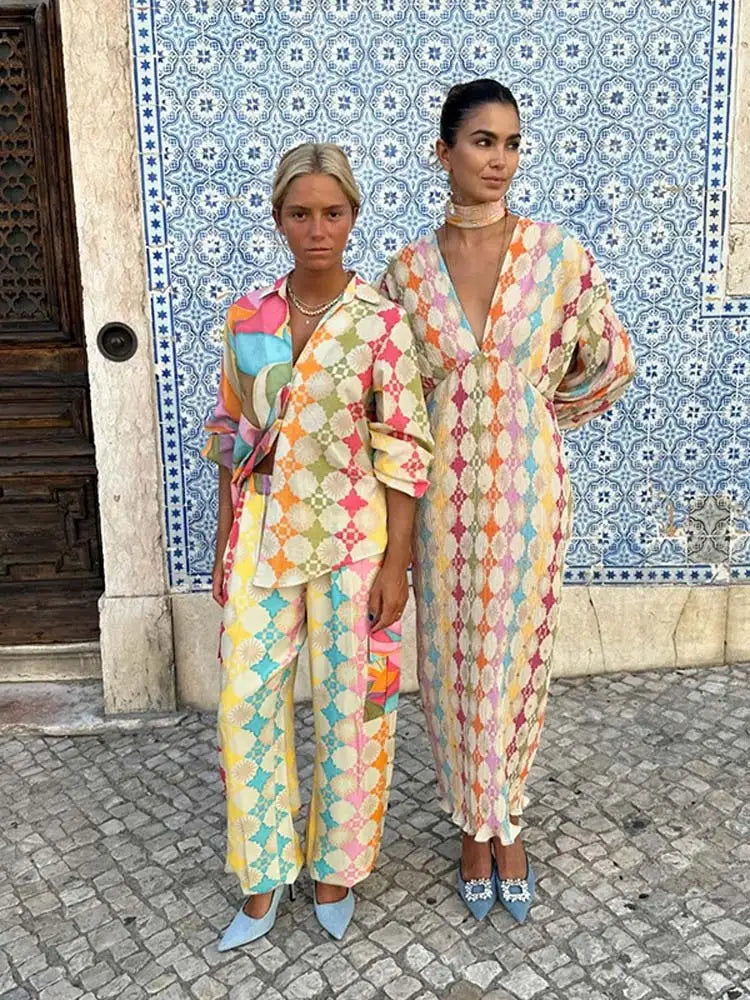 Selena - Robe Longue Bohème Colorée