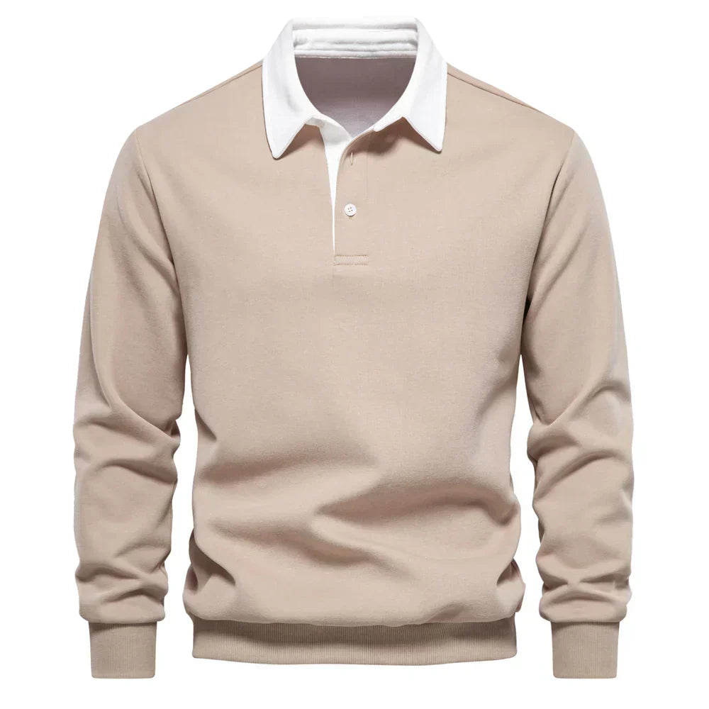 Laurent - Elegantný Zapínací Polo Sveter s Golierom