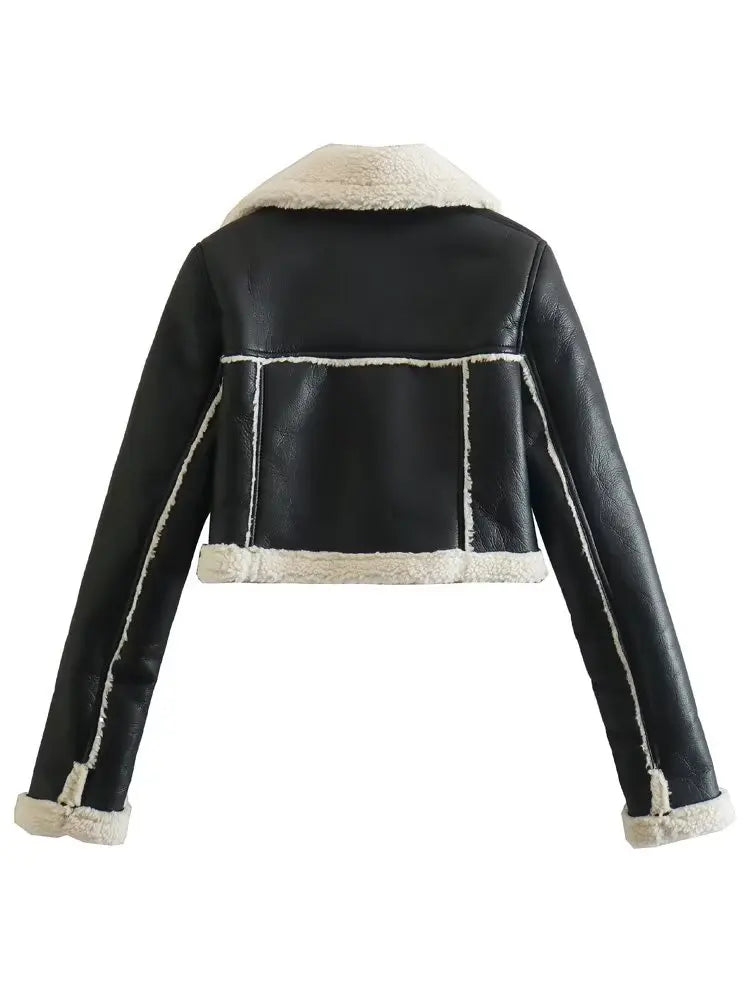 Bucarest - Veste en Cuir et Mouton Vegan Supérieur