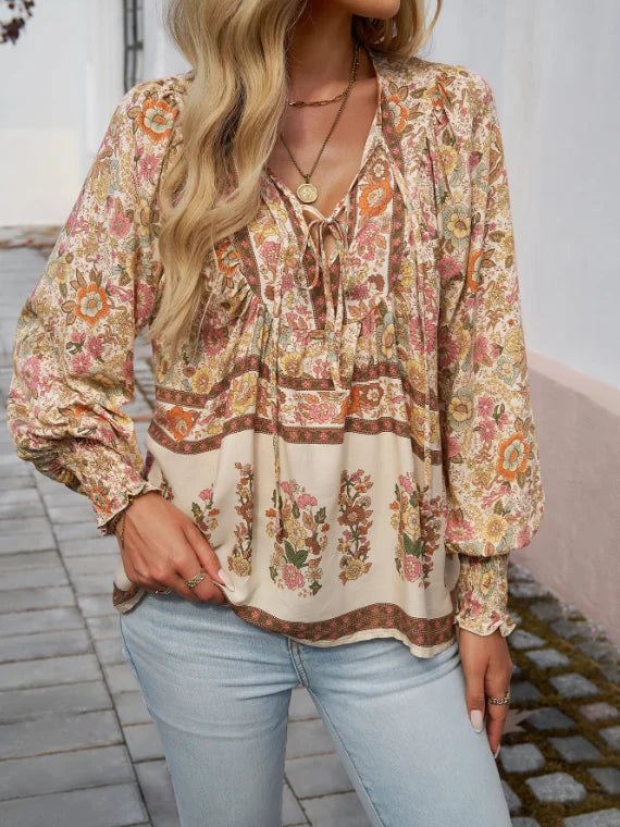 Albane - Blouse Fleurie Bohème Chic