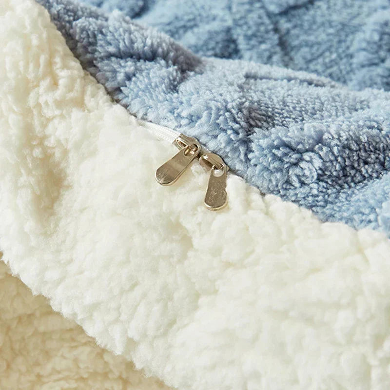 Liuxe™ - Couverture Polaire Double Épaisseur Laine d'Agneau