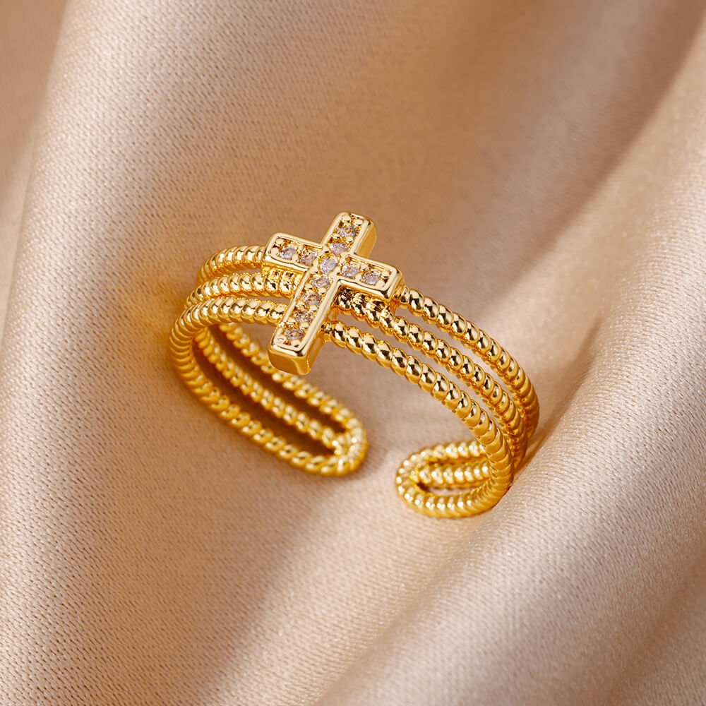 Manila - Bague Croix Ajustable