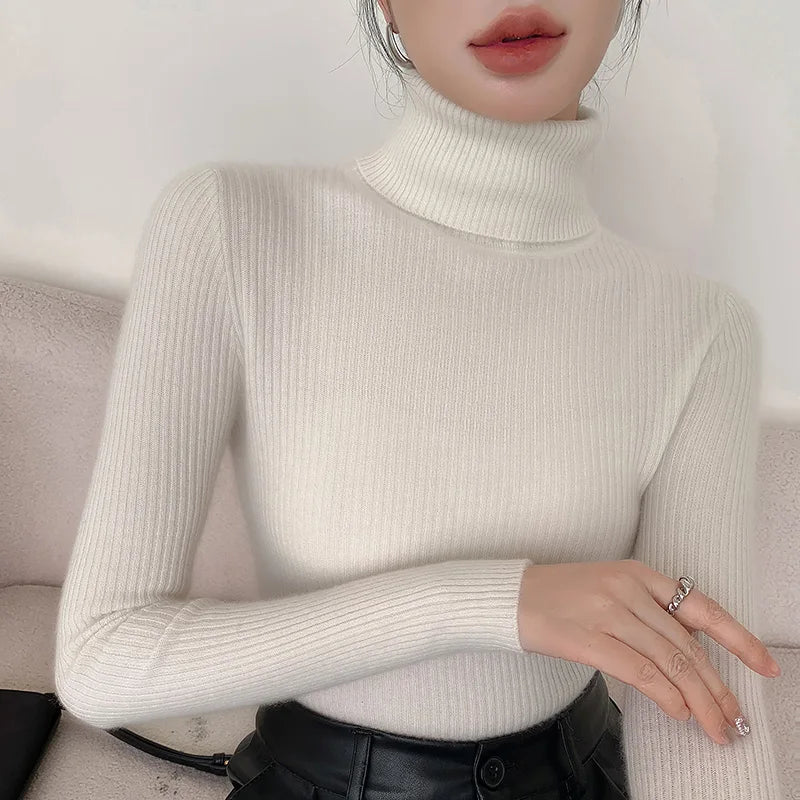 Elmas - Priliehavý Elegantný Kašmírový Sveter s Rolákom