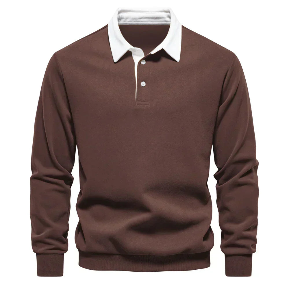 Laurent - Elegantný Zapínací Polo Sveter s Golierom
