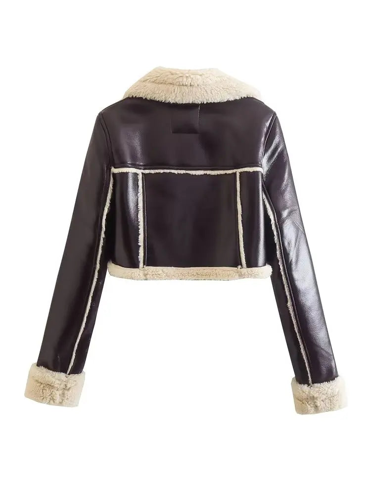 Bucarest - Veste en Cuir et Mouton Vegan Supérieur