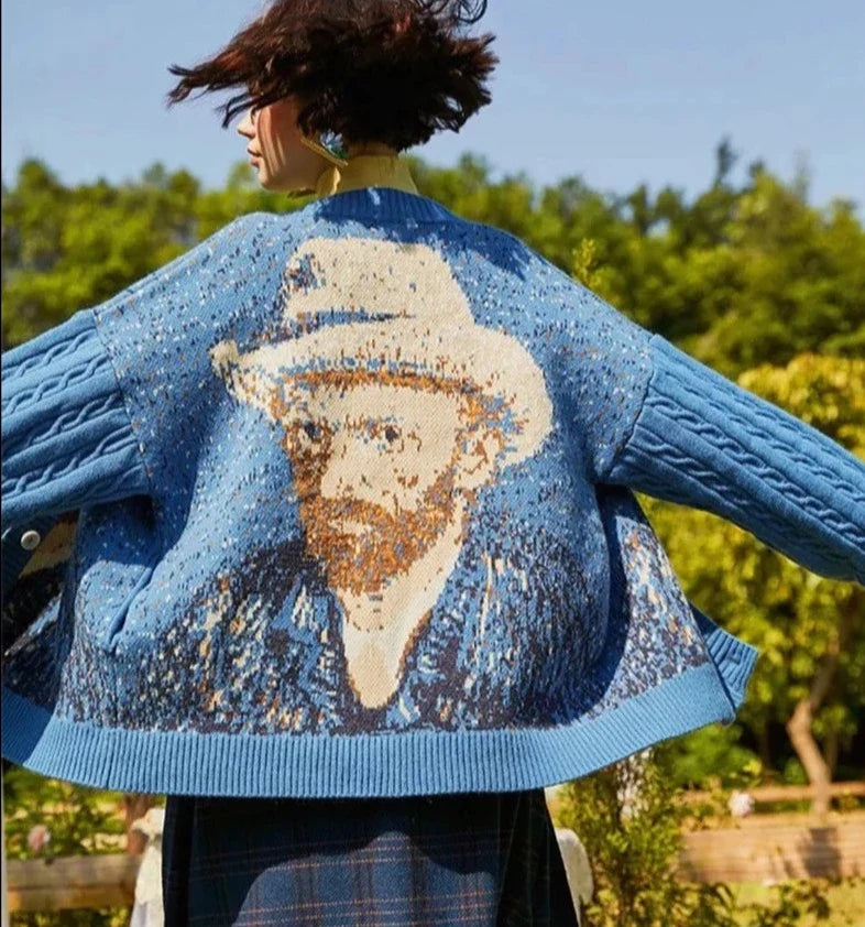 Van Gogh - Cardigan en Tricot de Qualité Premium