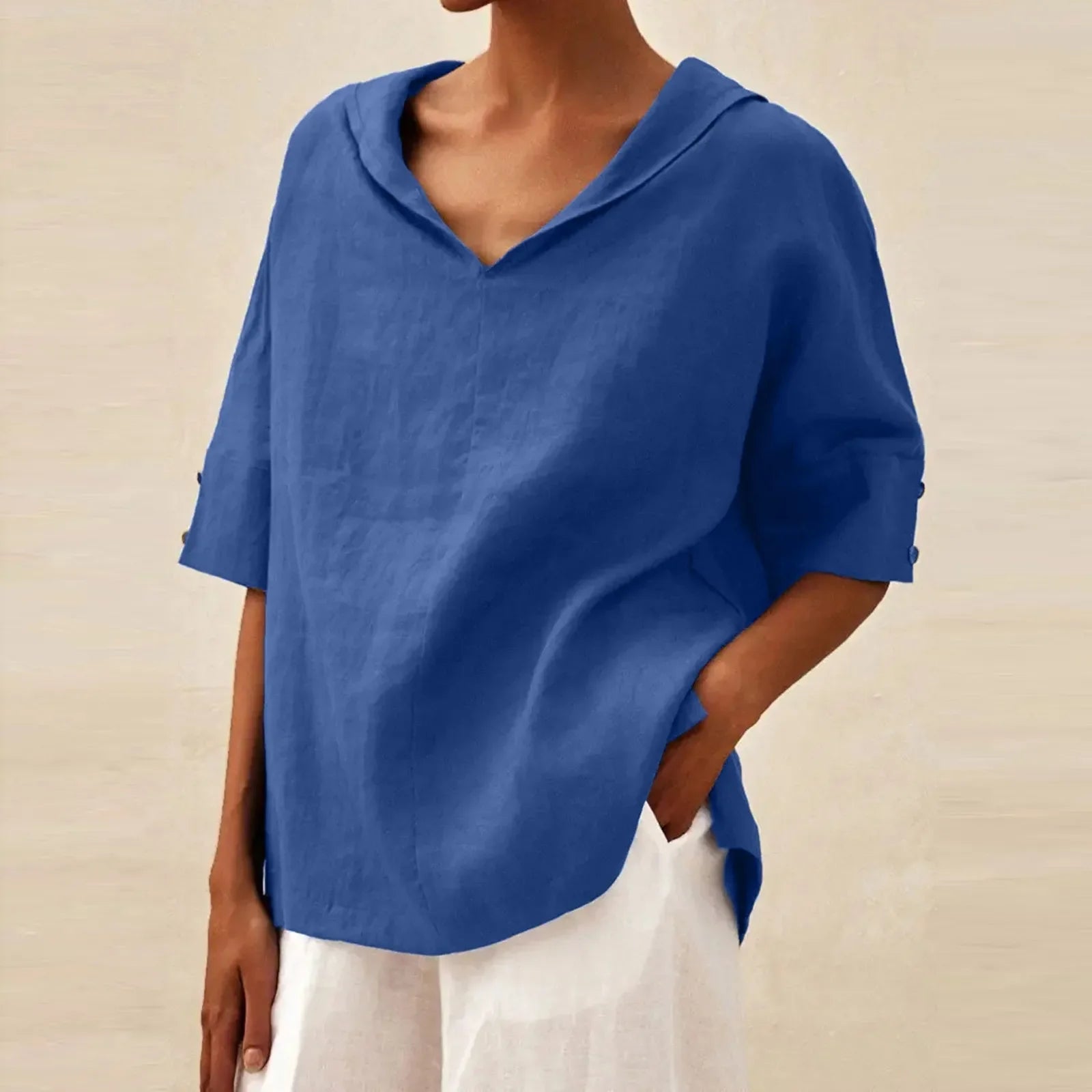 Darlene - Elegantná Voľná Blúzka z Ľanu