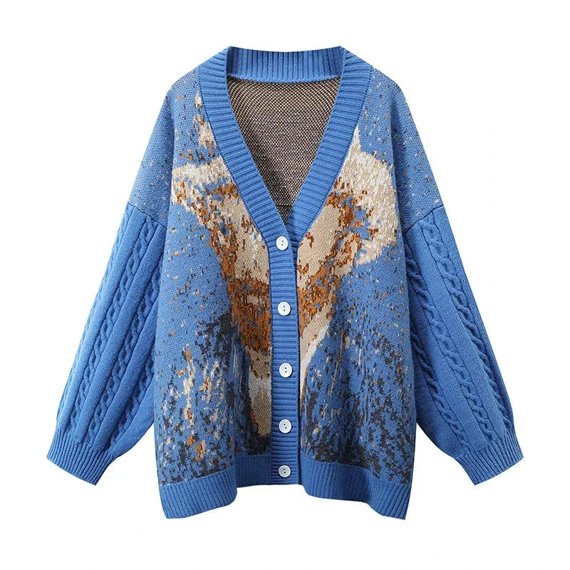 Van Gogh - Cardigan en Tricot de Qualité Premium
